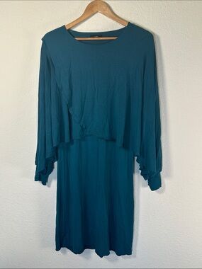 Ruti Teal Women’s Layered Long-Sleeve Dress